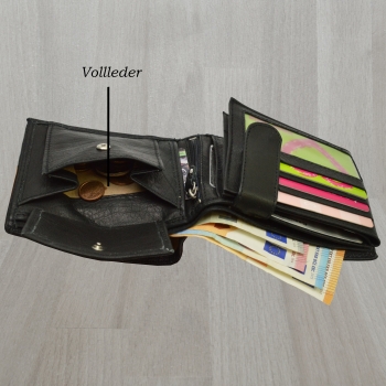 Büffelledergeldbörse Herrenbrieftasche Volllederausstattung mit Doppelnaht